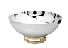 CLASSIC TOUCH DECOR 11.5" STAINLESS STEEL BOWL WITH GOLD LOOP BASE