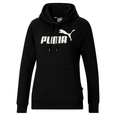 Puma Women's Cropped Logo Long-sleeve Hoodie In Black