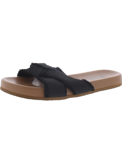 Pop Getaway Womens Slip On Comfort Flat Sandals In Black