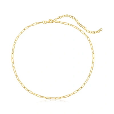 Canaria Fine Jewelry Canaria 3mm 10kt Yellow Gold Paper Clip Link Choker Necklace