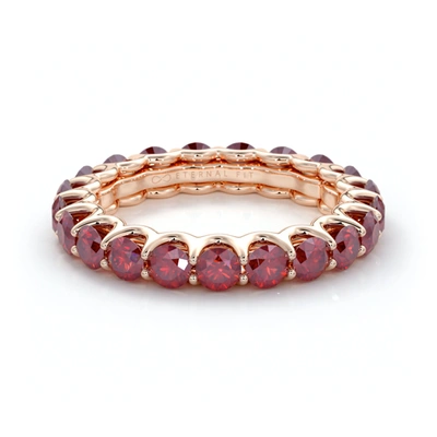 The Eternal Fit 14k Rose Gold 3.10 Ct. Tw. Ruby Eternity Ring In Multi