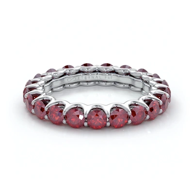 The Eternal Fit 14k Rose Gold 3.10 Ct. Tw. Ruby Eternity Ring In White