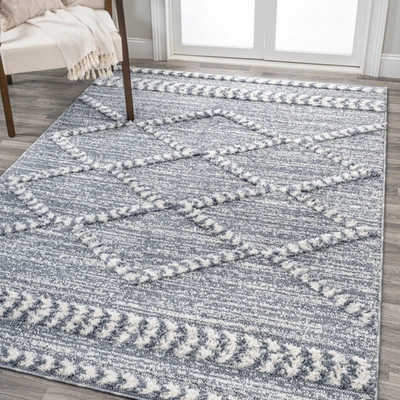 Jonathan Y Sofie Moroccan Trellis High-low Gray/cream Area Rug