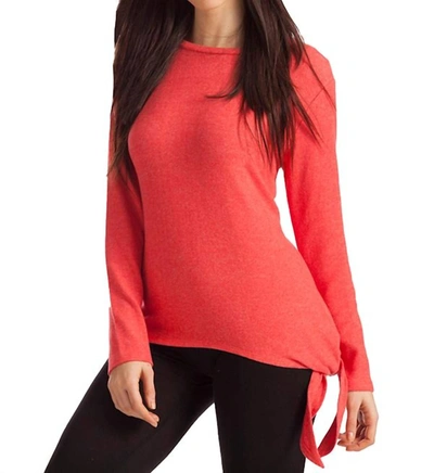 French Kyss Ellie Side Tie Kashmira Sweater In Coral In Pink