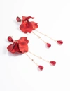 Lovisa Red Teardrop Stone Petal Drop Earrings In Red