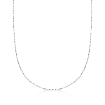 Ross-simons Italian 14kt White Gold Medium Rope Chain Necklace In Silver