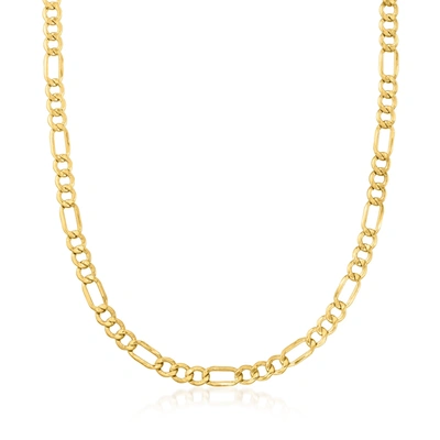 Canaria Fine Jewelry Canaria Men's 6.4mm 10kt Yellow Gold Figaro-link Necklace In White