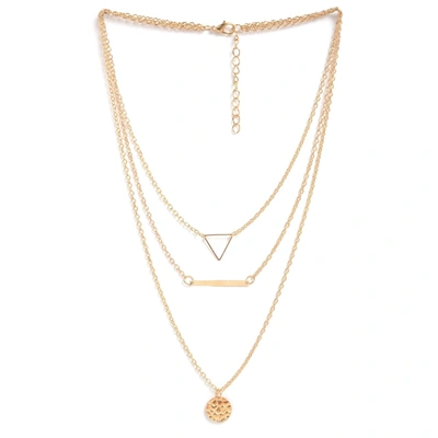 Sohi Designer Set Of 3 Chains In Gold