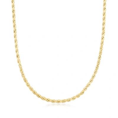 Canaria Fine Jewelry Canaria Men's 4mm 10kt Yellow Gold Rope Chain Necklace In White