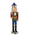 KURT ADLER 15IN RED/BLUE/GREEN GLITTER NUTCRACKER SET OF 3