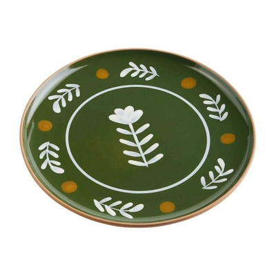 Mudpie Hand Painted Platter In Green