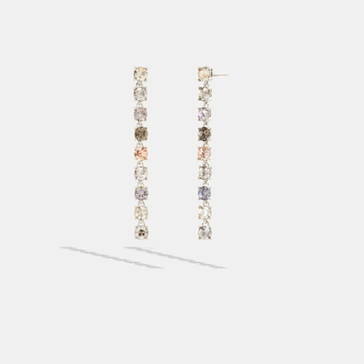 Coach Outlet Signature Link Tennis Linear Earrings In Silver