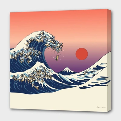 Curioos The Great Wave Of Pug In Orange