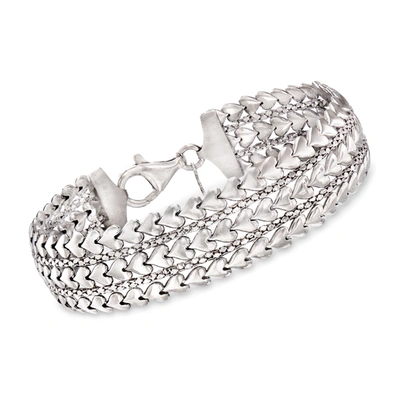 Ross-simons Italian Sterling Silver Multi-row Heart Bracelet