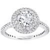 Pompeii3 1 3/4 Ct Double Halo Round Cut Diamond Engagement Ring 14k White Gold In Multi
