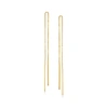 Ross-simons 14kt Yellow Gold Linear Bar Drop Threader Earrings In Gold