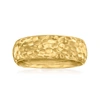 Canaria Fine Jewelry Canaria 10kt Yellow Gold Hammered Round Groove-pattern Ring In Yellow