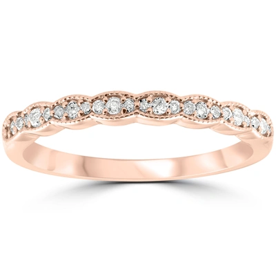 Pompeii3 1/5 Cttw Diamond Stackable Womens Wedding Ring 14k Rose Gold In Multi