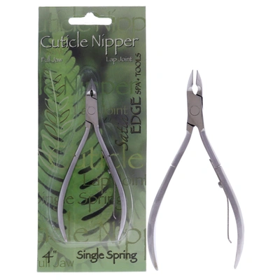 Satin Edge Cuticle Nipper Single Spring - Full Jaw By  For Unisex - 4 Inch Cuticle Nipper In Green
