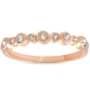 POMPEII3 1/3CT DIAMOND WEDDING RING 14K ROSE GOLD STACKABLE WOMENS ANNIVERSARY BAND