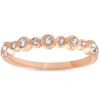 Pompeii3 1/3ct Diamond Wedding Ring 14k Rose Gold Stackable Womens Anniversary Band In Multi