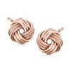 Ross-simons 14kt Rose Gold Textured And Polished Love Knot Stud Earrings In Pink
