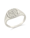 Sterling Forever Hammered Square Signet Ring In Silver