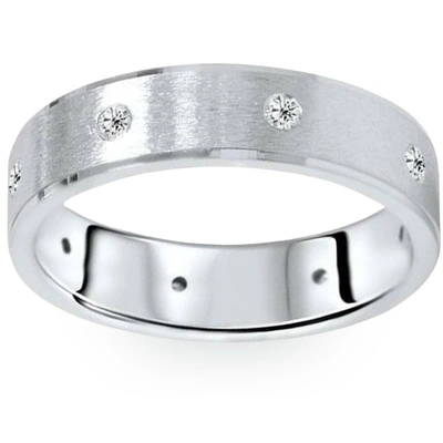 Pompeii3 Mens 1/3ct Diamond Comfort Fit Wedding White Gold Ring In Multi