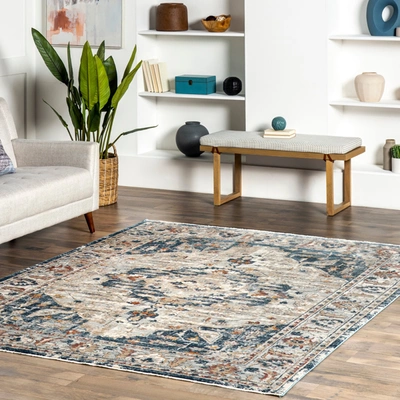 Nuloom Josephine Winged Cartouche Area Rug In Grey