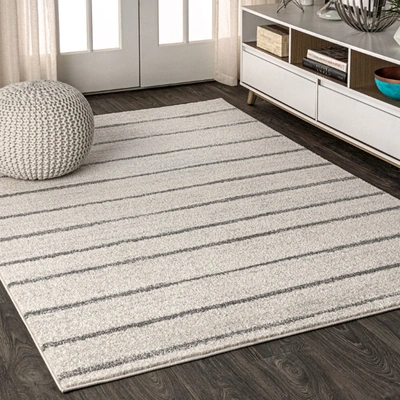 Jonathan Y Williamsburg Minimalist Stripe Area Rug In Beige
