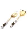 Tiramisu Gold Plated Metal & Resin Salad Server 2 Piece Set In Multi