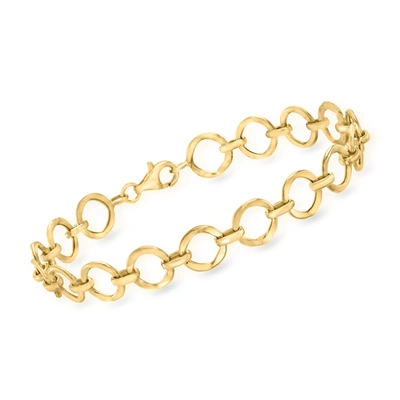 Ross-simons 14kt Yellow Gold Circle-link Bracelet In White