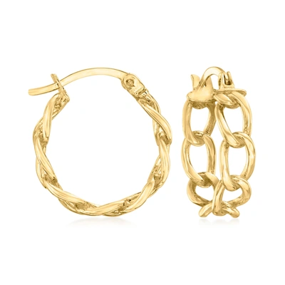 Canaria Fine Jewelry Canaria 10kt Yellow Gold Oval-link Hoop Earrings