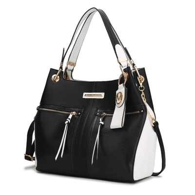 Mkf Collection By Mia K Sofia Vegan Leather Tote With Keyring In Black