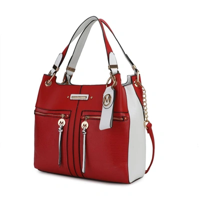 Mkf Collection By Mia K Sofia Vegan Leather Tote With Keyring In Red