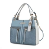 Mkf Collection By Mia K Sofia Vegan Leather Tote With Keyring In Blue