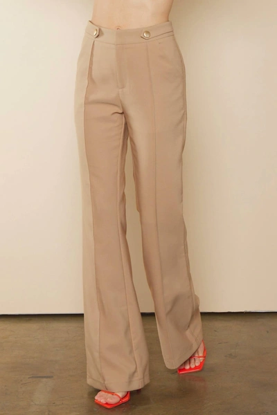 Idem Ditto Bold Flares Pants In Tan In Beige