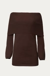 THE SANG OFF-THE-SHOULDER SWEATER DRESS IN CHOCOLATE