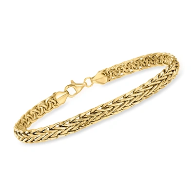 Ross-simons 18kt Yellow Gold Wheat-link Bracelet In White