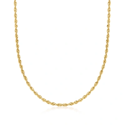 Canaria Fine Jewelry Canaria 2.5mm 10kt Yellow Gold Rope Chain Necklace In White