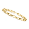 Canaria Fine Jewelry Canaria 10kt Yellow Gold Wavy-link Bracelet In White