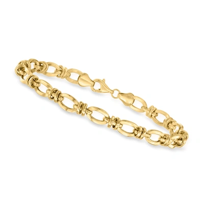 Canaria Fine Jewelry Canaria 10kt Yellow Gold Oval-link Bracelet In White
