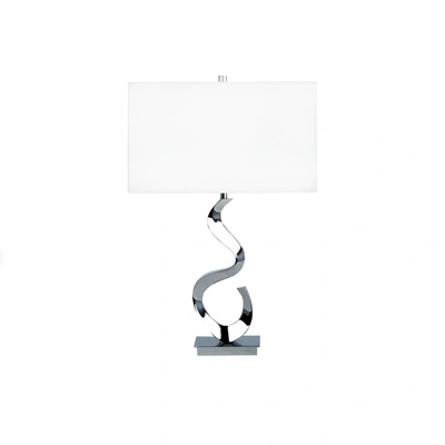 Finesse Decor Abstract Chrome Table Lamp //  1 Light In Silver