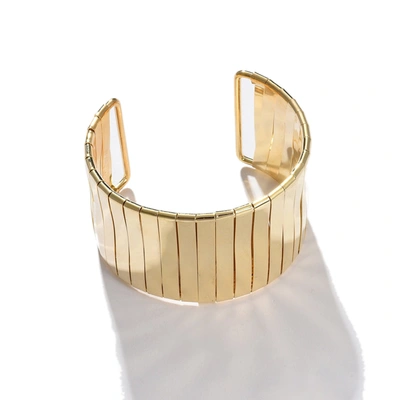 Sohi Women Gold-toned Cuff Bracelet In Silver