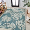 Jonathan Y Tobago High-low Two-tone Monstera Leaf Light Green/ivory Runner Rug