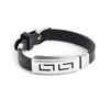 Sohi Stainless Steel Interlock Designer Bracelet In Silver