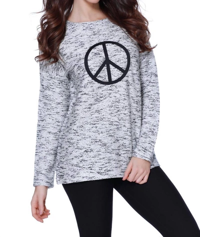 French Kyss Peace Pullover In Blackwhite (a/s) In Grey