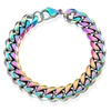 Crucible Jewelry Crucible Los Angeles Men's 12mm Stainless Steel Curb Bracelet In Blue