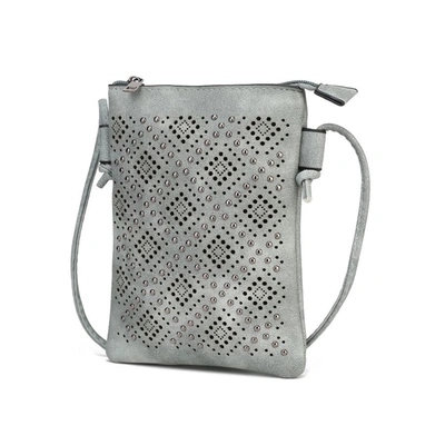Mkf Collection By Mia K Leysha Vegan Leather Crossbody Handbag In Blue