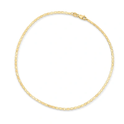 Canaria Fine Jewelry Canaria 1.75mm 10kt Yellow Gold Mariner-link Anklet In White